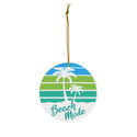 White Palms Beach Mode Ceramic Ornament by Nature's Glow