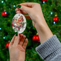 Christmas Pinup Girl in Pine Swag Ceramic Ornament by Nature's Glow